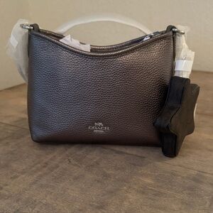 Coach Gunmetal Pebbled Leather Bag with Star💫 Bag Charm!!!⭐️⭐️⭐️